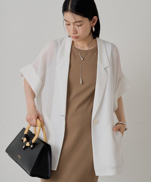 【値下げ交渉可】LOUNGEDRESS ジレジャケット Loungedress ベスト ジレ メッシュハーフスリーブジャケット