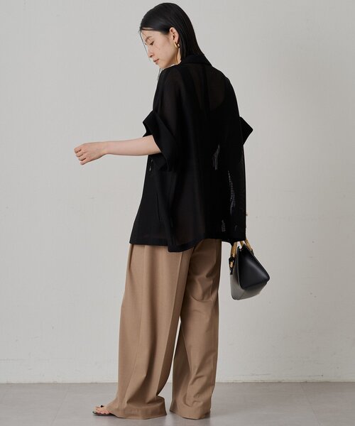 Loungedress ベスト ジレ メッシュハーフスリーブジャケット