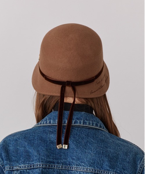 Chapeau d' O 帽子 ハット Back Ribbon Felt Cloche