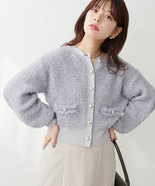 「natural couture」 ニットカーディガン FREE ブラック レディース_画像7