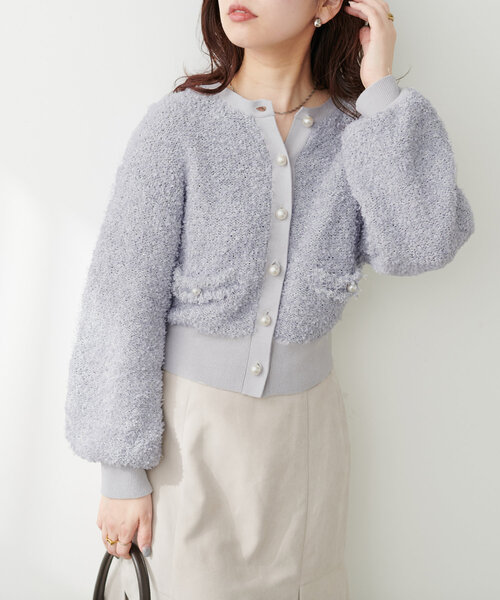 「natural couture」 ニットカーディガン FREE ブラック レディース_画像8