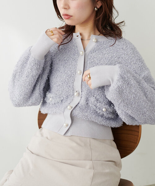 「natural couture」 ニットカーディガン FREE ブラック レディース_画像9