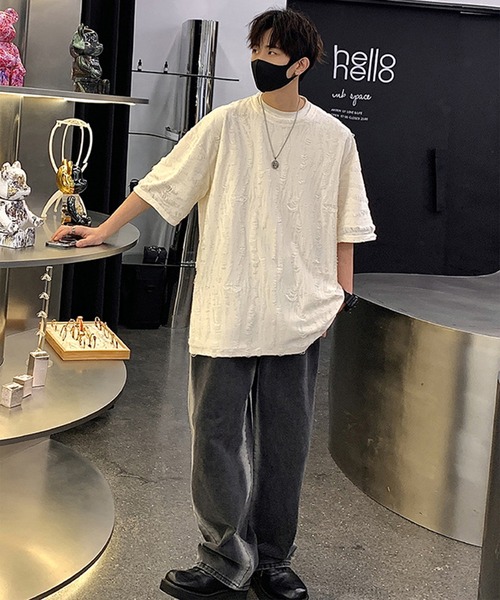THE HITSS（ヒッツ） スマホショルダー tシャツ クラッシュ ダメージ 