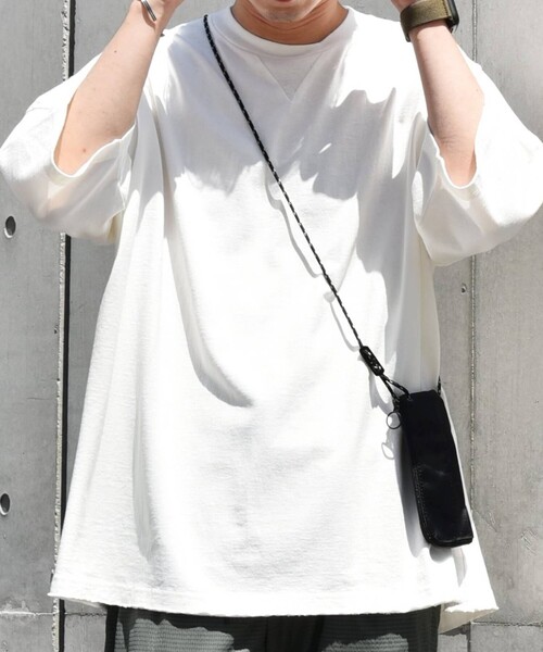「SHIPS any」 半袖Tシャツ SMALL ホワイト メンズ