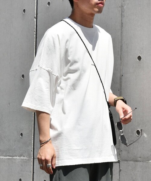 「SHIPS any」 半袖Tシャツ SMALL ホワイト メンズ