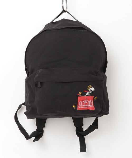 【超人気】マンハッタンポーテージ PEANUTS スヌーピー刺繍 リュック 黒 2023年9月発売 Manhattan Portage(マンハッタンポーテージ