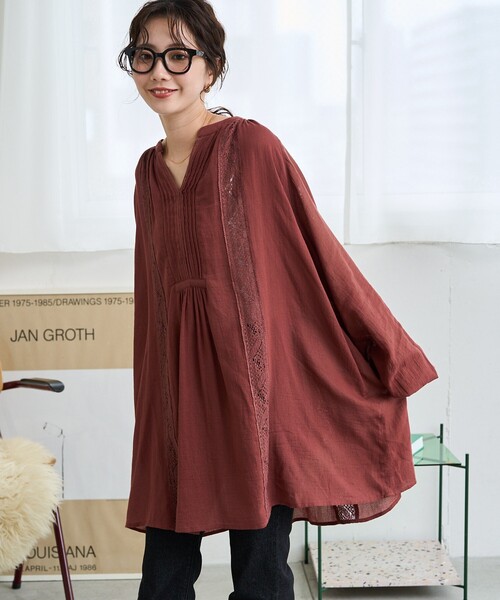 ブラウス シャツ 限定展開　インド レース ピンタック ロングスリーブ ブラウス レディース | FREAK'S STORE | 08