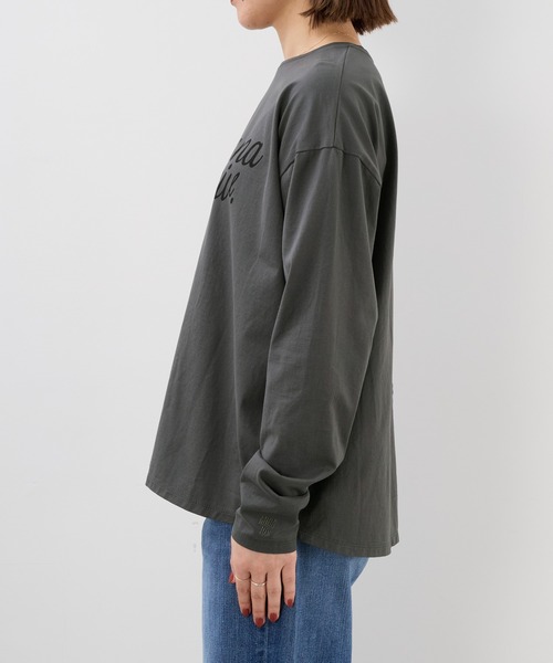 【AMERICANA】 ハーフネック ロングスリーブTシャツ AMERICANA（アメリカーナ） 【20%OFF】アメリカーナ USED加工 ロング