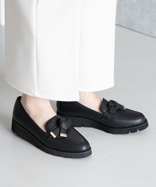 靴 epine ribbon fringe Loafer Black 24.5 epine リボンフリンジローファー epine リボンフリンジローファー