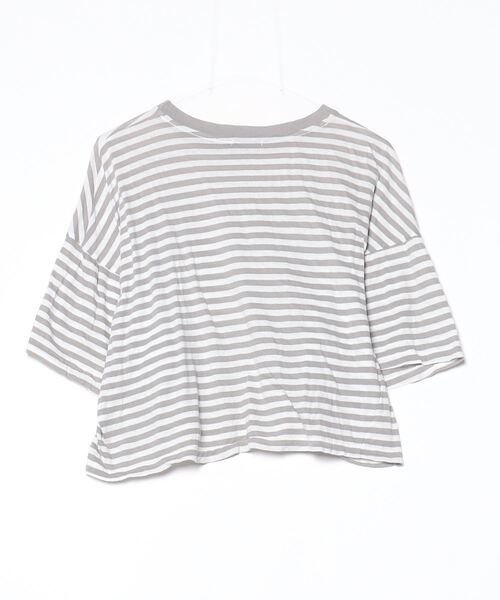 「bassike」 ボーダー柄半袖Tシャツ S グレー レディース_画像2