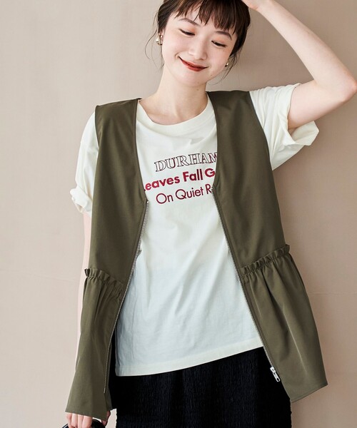 coen（コーエン） ベスト ジレ ペプラムジップベスト レディース