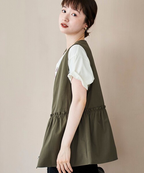 coen（コーエン） ベスト ジレ ペプラムジップベスト レディース