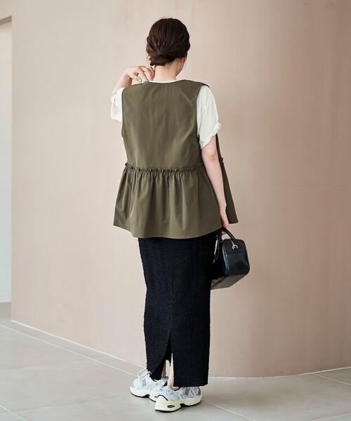 coen（コーエン） ベスト ジレ ペプラムジップベスト レディース