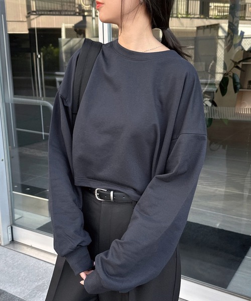 andme トレーナー スウェット 「新色追加」ショート丈スウェット