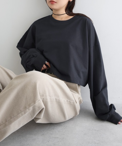 andme（アンドミー） トレーナー スウェット 「新色追加」ショート丈