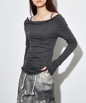 tシャツ off shoulder strap...の詳細画像5