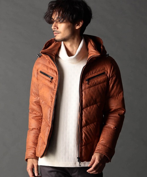 T*a様 値下！美品！NICOLE CLUB FOR MEN ダウンジャケット ニコルクラブフォーメン NICOLE CLUB FOR MEN マイクロスウェード