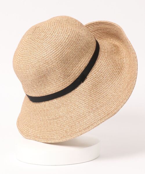 「FURLA」 ストローハット FREE ネイビー レディース_画像2