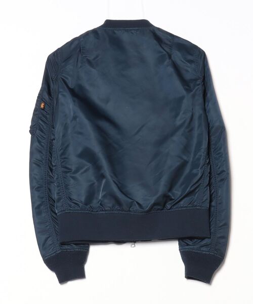「ALPHA」 ワンポイントナイロンブルゾン X-SMALL ネイビー レディース_画像2