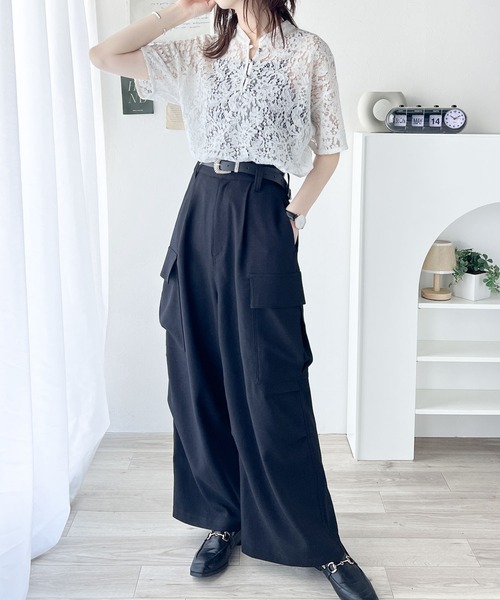 「classicalelf」 半袖ブラウス X-LARGE チャコールグレー レディース_画像6