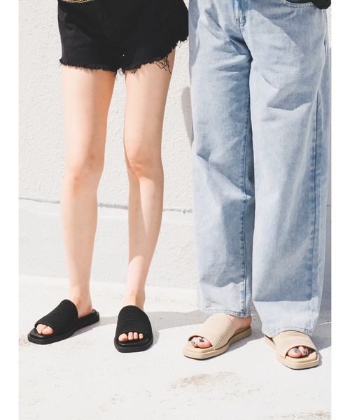 「STEVE MADDEN」 フラットサンダル 24.0cm ブラック レディース_画像4