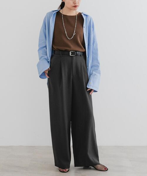 アーバンリサーチ ロッソ（URBAN RESEARCH ROSSO）/『UR TECH SMOOTHLUXE』F by ROSSO　タックワイドパンツ F by ROSSO（エフバイロッソ） パンツ 「UR TECH SMOOTHLUXE」F by