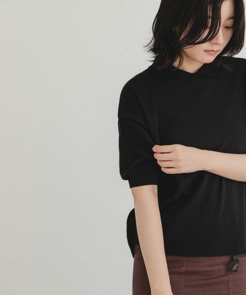 「EKAL」 半袖ニット ONE グレー レディース_画像8