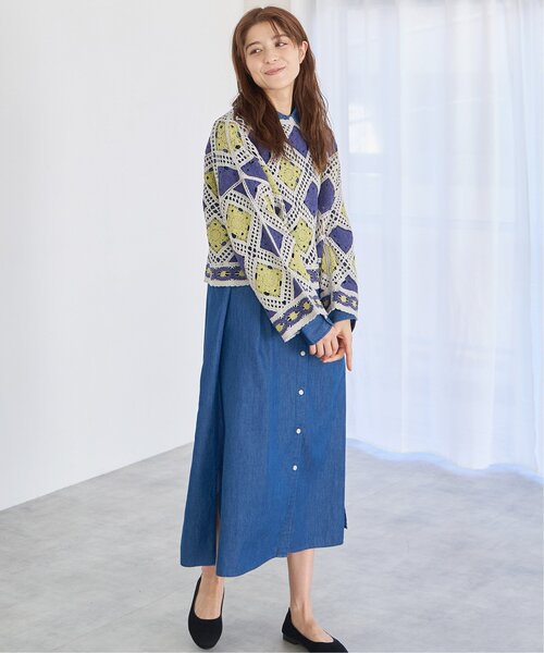 「LBC」 長袖ニット M グリーン レディース_画像3