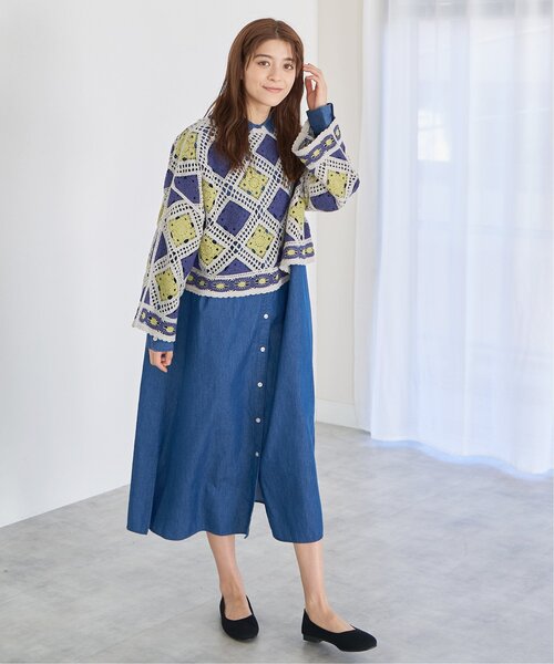 「LBC」 長袖ニット M グリーン レディース_画像4