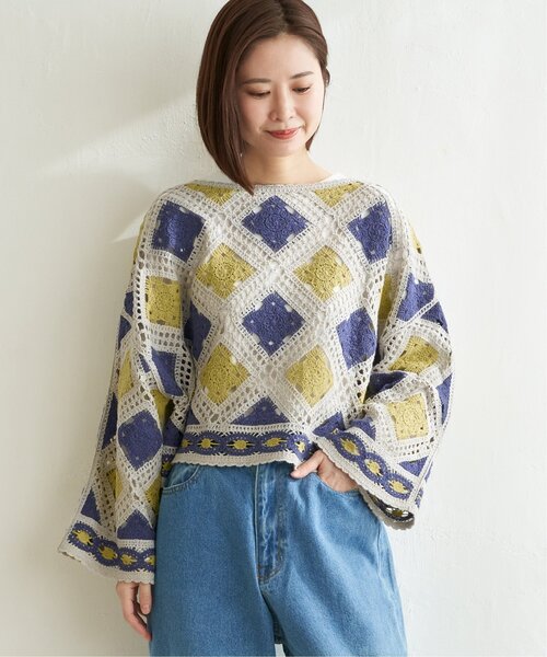 「LBC」 長袖ニット M グリーン レディース_画像7