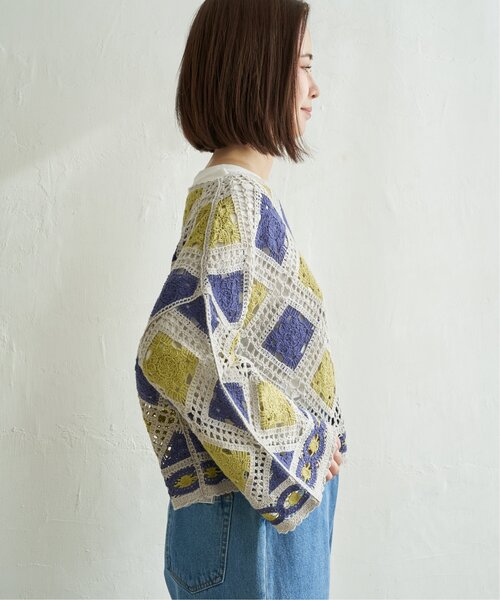 「LBC」 長袖ニット M グリーン レディース_画像9