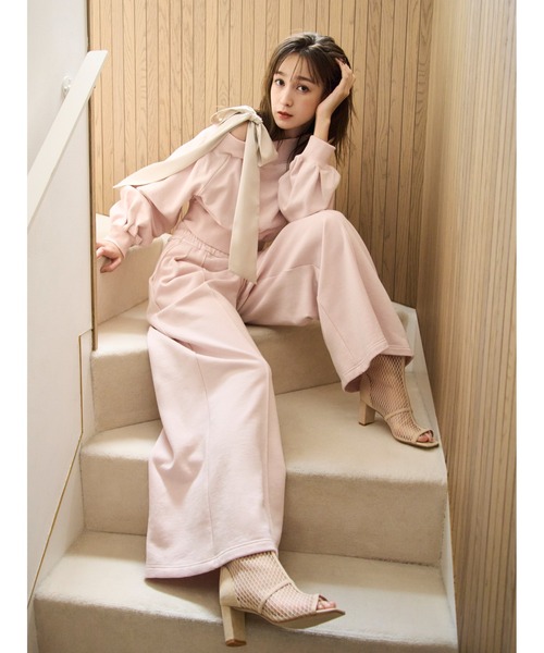 FRAY I.D（フレイ・アイディー） パンツ ウエストベロアリボン