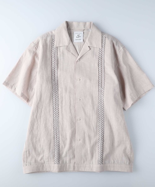 「Salt&Pepper」 半袖シャツ S ベージュ メンズ_画像7