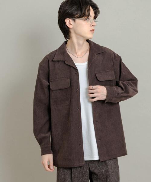 SENSE OF PLACE by URBAN RESEARCH シャツ ブロックコーデュロイ