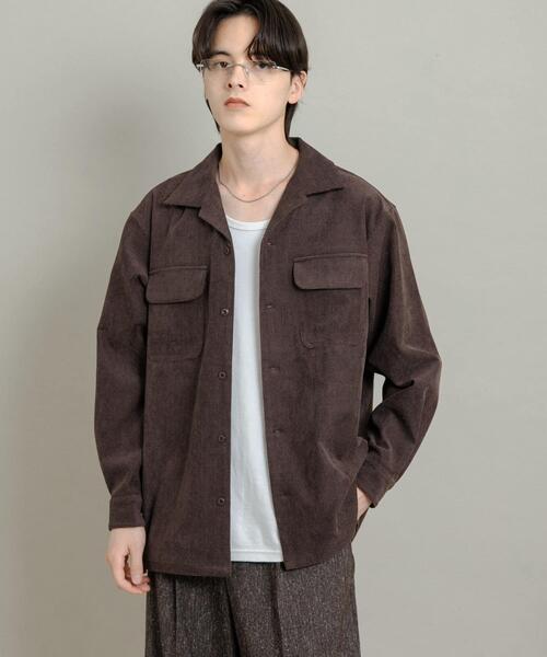 SENSE OF PLACE by URBAN RESEARCH シャツ ブロックコーデュロイ