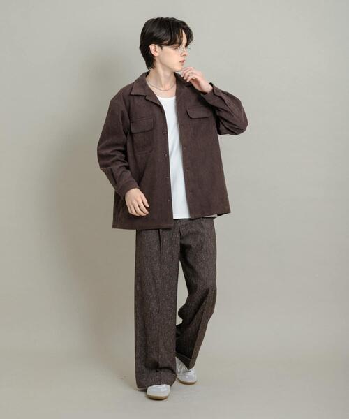 SENSE OF PLACE by URBAN RESEARCH シャツ ブロックコーデュロイ