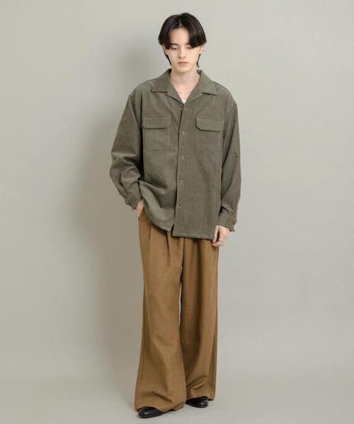 SENSE OF PLACE by URBAN RESEARCH シャツ ブロックコーデュロイ