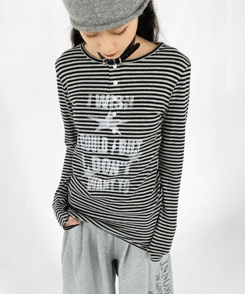 Lis ardent tシャツ ボーダー2WAYレイヤードトップス／キャミ×ロンT