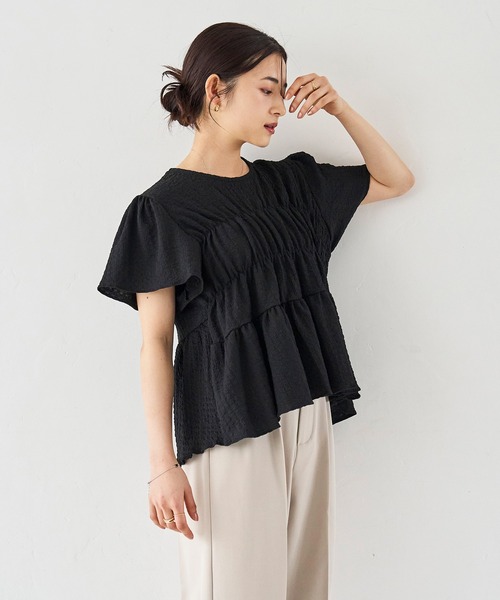 「mil」 半袖ブラウス ONE SIZE オフホワイト レディース_画像8