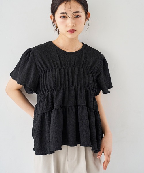 「mil」 半袖ブラウス ONE SIZE オフホワイト レディース_画像9