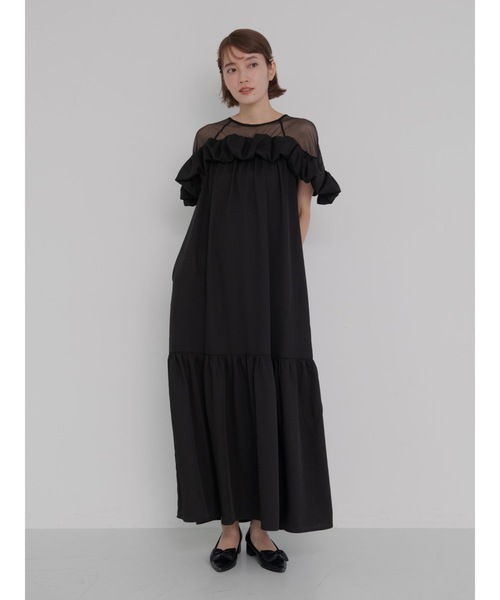 「JUMELLE」 半袖ワンピース MEDIUM グレイッシュベージュ レディース_画像3