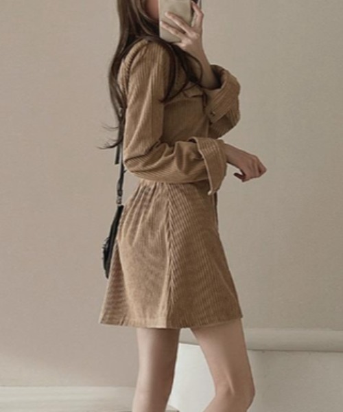 Aelina ワンピース 襟付きコーデュロイワンピース : ZOZOTOWN Yahoo!店