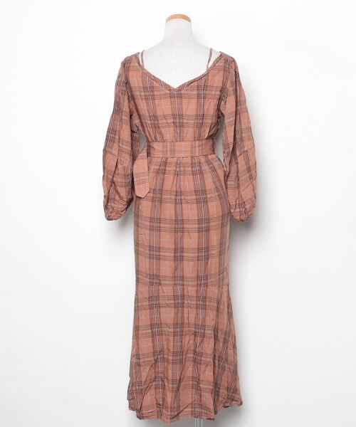 「ME COUTURE」 7分袖ワンピース FREE ブラウン レディース_画像2