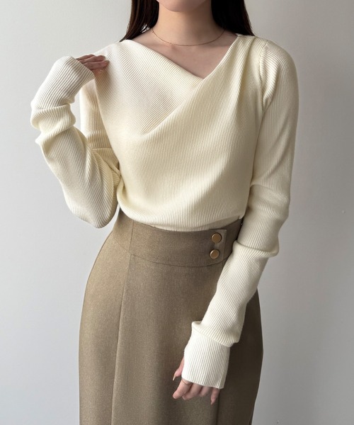 「mipiarl」 長袖ニット SMALL アイボリー レディース_画像2