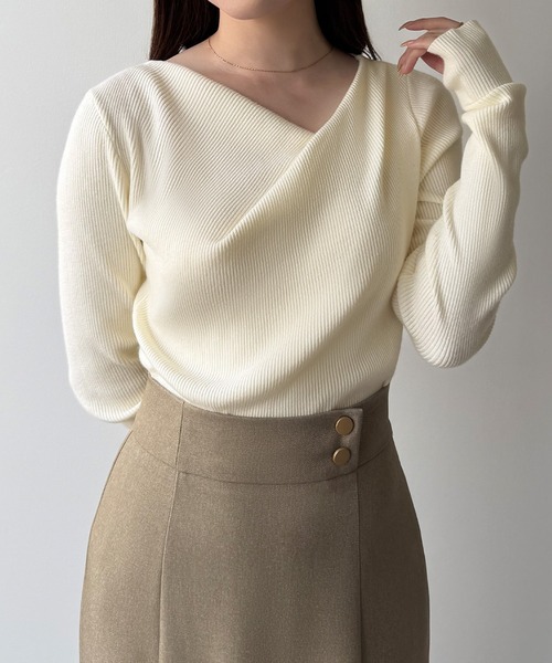 「mipiarl」 長袖ニット SMALL アイボリー レディース_画像4