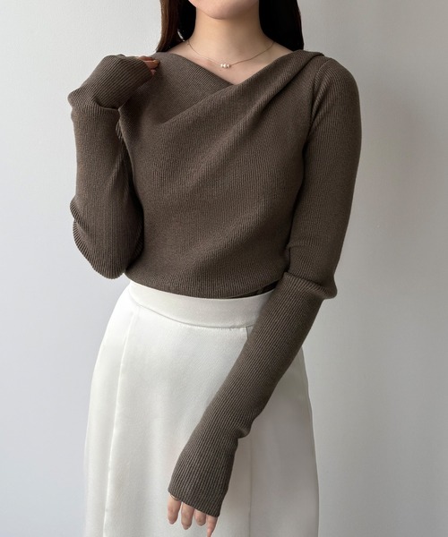 「mipiarl」 長袖ニット SMALL アイボリー レディース_画像6