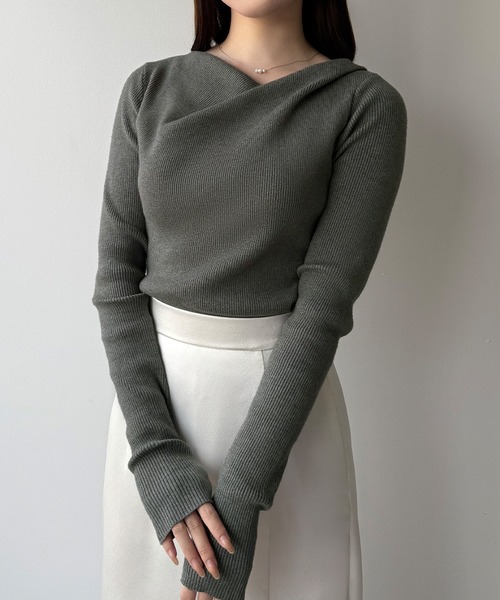 「mipiarl」 長袖ニット SMALL アイボリー レディース_画像8