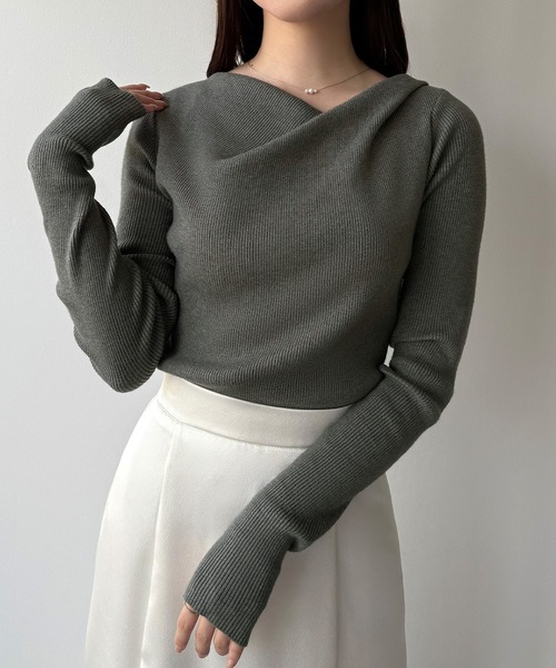 「mipiarl」 長袖ニット SMALL アイボリー レディース_画像9