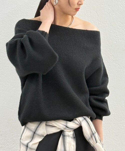 【Loungedress】オフショルニット　グレー パル PAL 【Loungedress】オフショルニット （gray） - ファッション