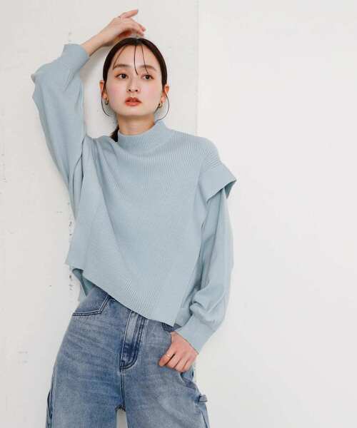 「SENSE OF PLACE by URBAN RESEARCH」 長袖ニット ONE ライトブルー レディース_画像3